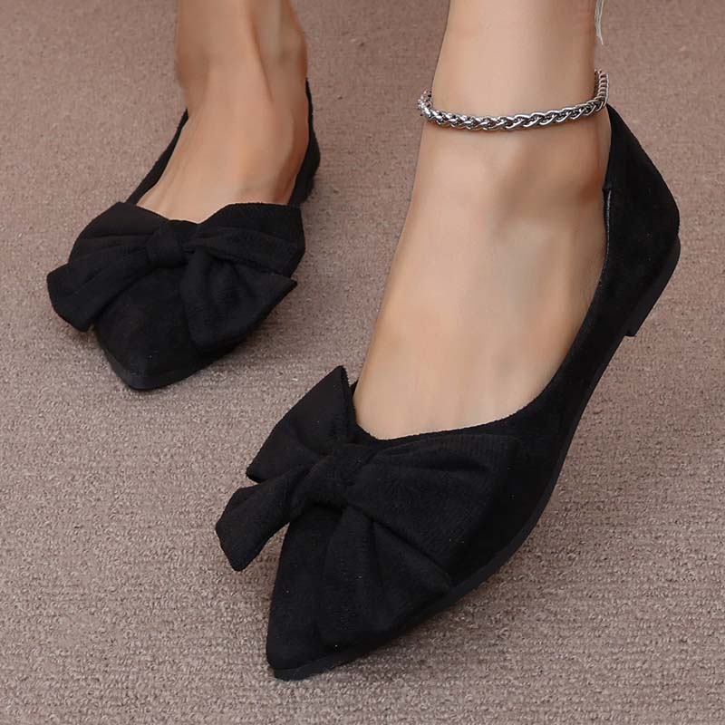 Lena | Spitz-Zehen Ballerinas – Femininer Look mit Schleife