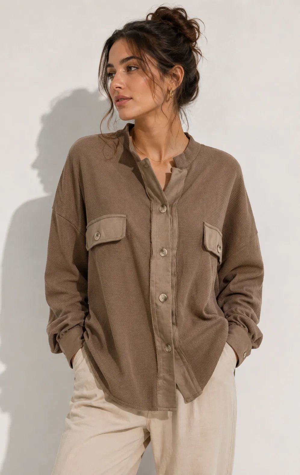 Elleer | Modische Cordjacke mit Knöpfen