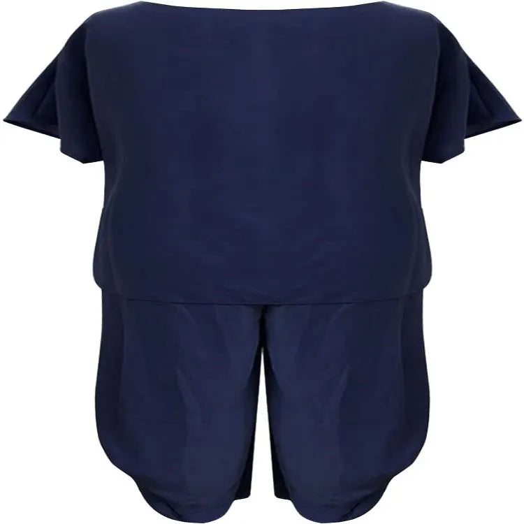 JULES | Dames 2 Delige Relaxed Fit Set Wijdvallende Top & Korte Mouw – Comfortabele Flared Broek