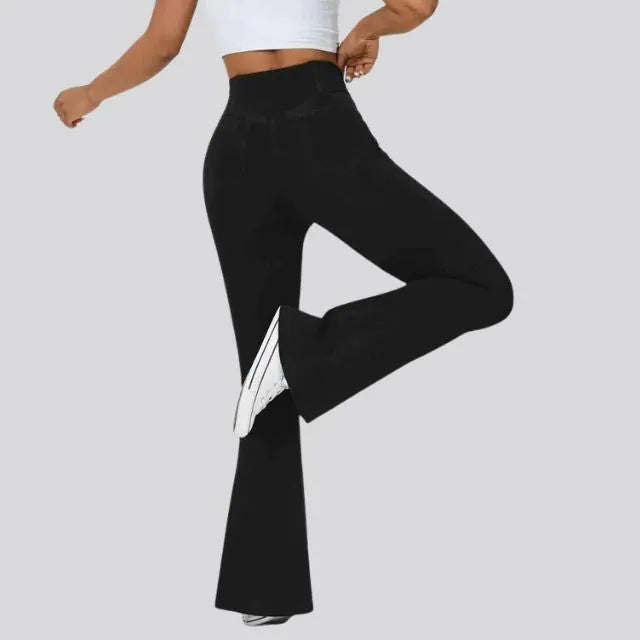 Hoch taillierte Flare-Leggings