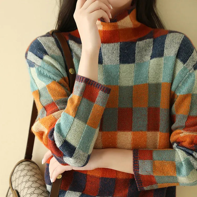 Liaâ„¢ - PATCHWORK-ROLLKRAGENPULLOVER IM KASCHMIR-CHIC