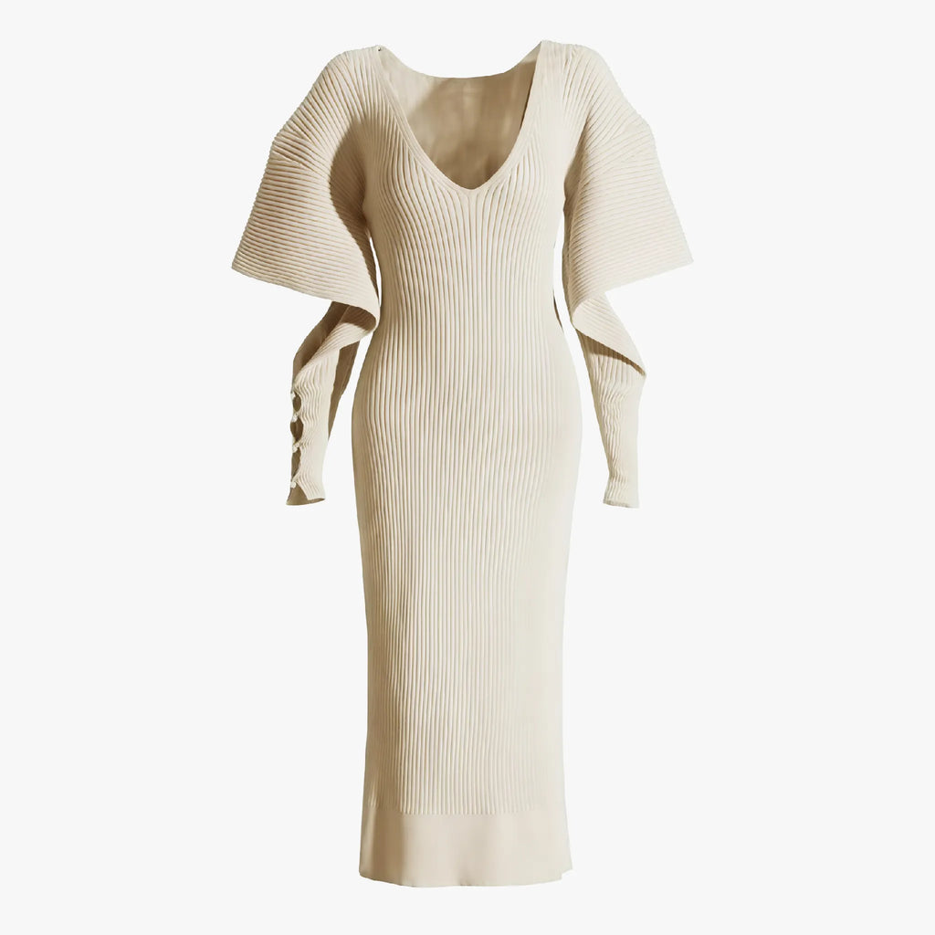Elegantes Midikleid mit Cape-Ã„rmeln