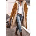 Warm Long Women's Puffer Jacket with Teddy Lining