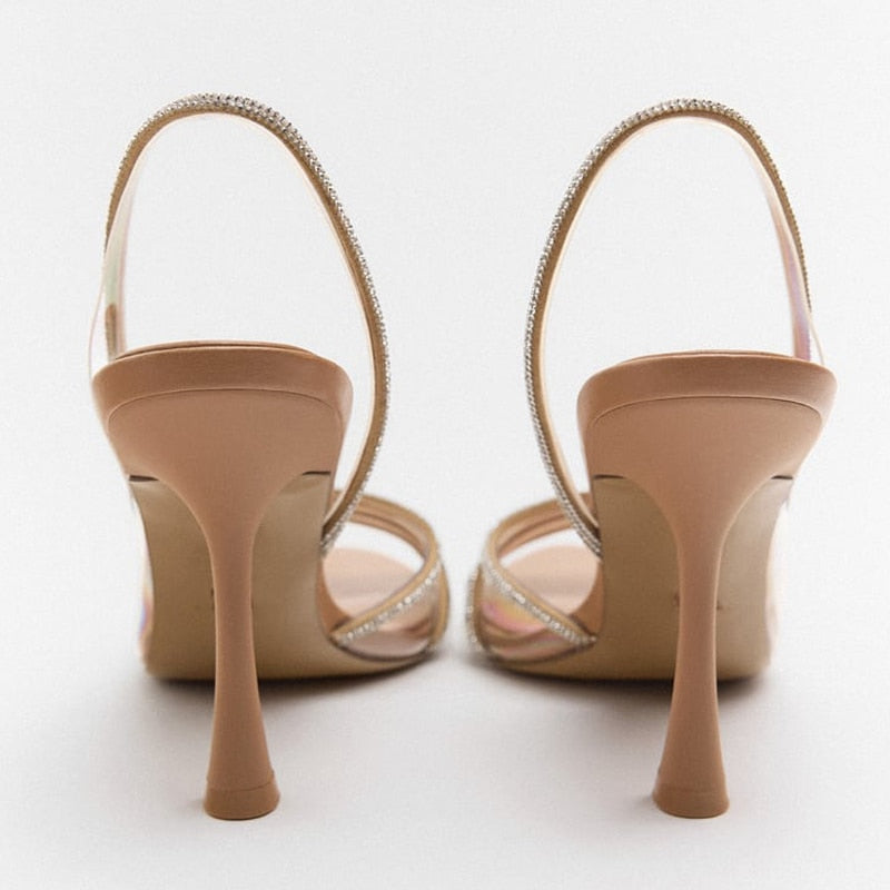 Elegante High-Heeled Sandalen Stiletto Slingback Peep Toe Schuhe