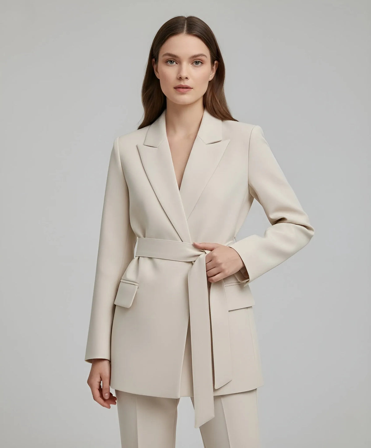 Elegante Dames Blazer Met Ceintuur â€“ Tijdloze Stijl Voor Ieder Moment