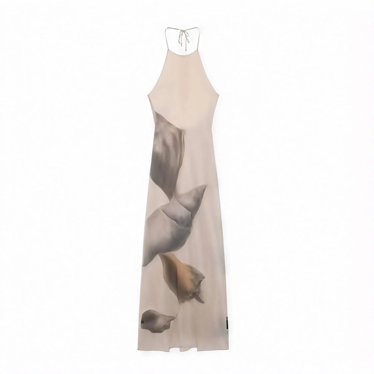 Halterneck Maxikleid – Einzigartiger Print, Strukturiert