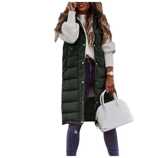 Siena Faye | Weste Baumwolle Langer Mantel Ã„rmellos Lose Jacke