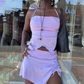 Seiden Halter Top & Minirock Set