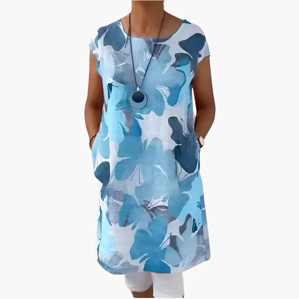 Womenâ€™s Shirt Dress with Floral Print and Pockets