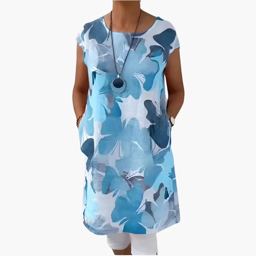 Womenâ€™s Shirt Dress with Floral Print and Pockets