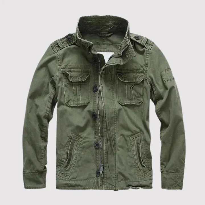 Retro-Jeansjacke Mit Mehreren Taschen
