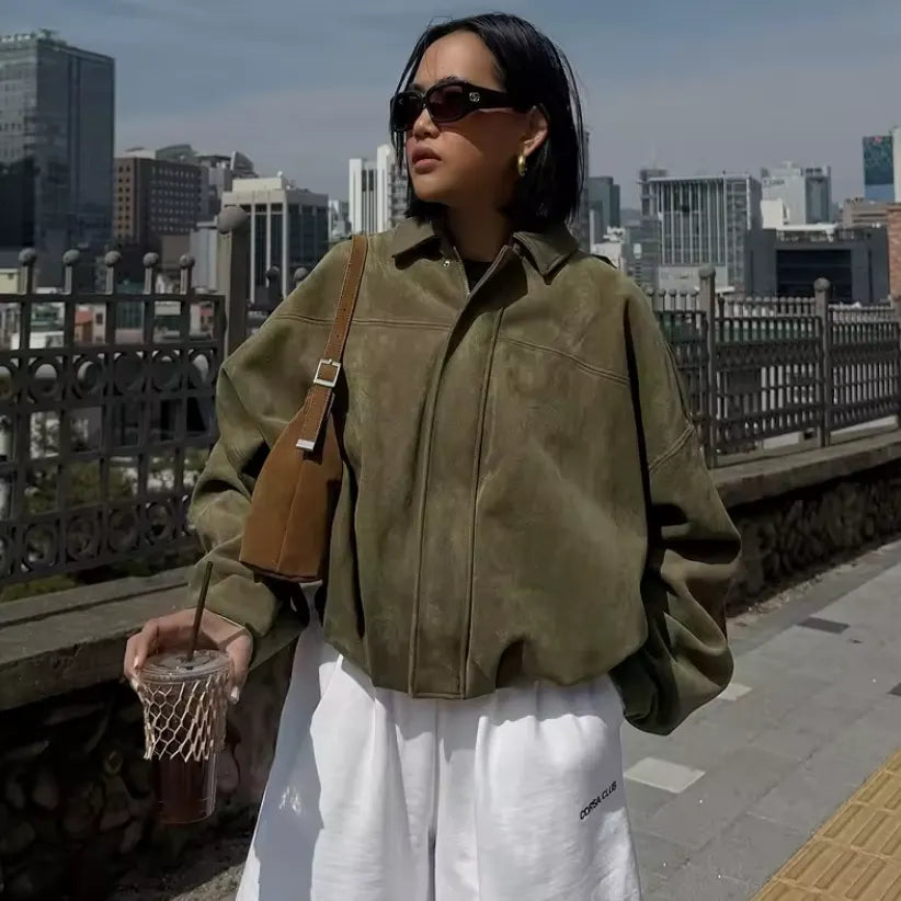 ISLA | Oversized Suède Dames Jas – Warm, Elegant & Perfect Voor Het Najaar