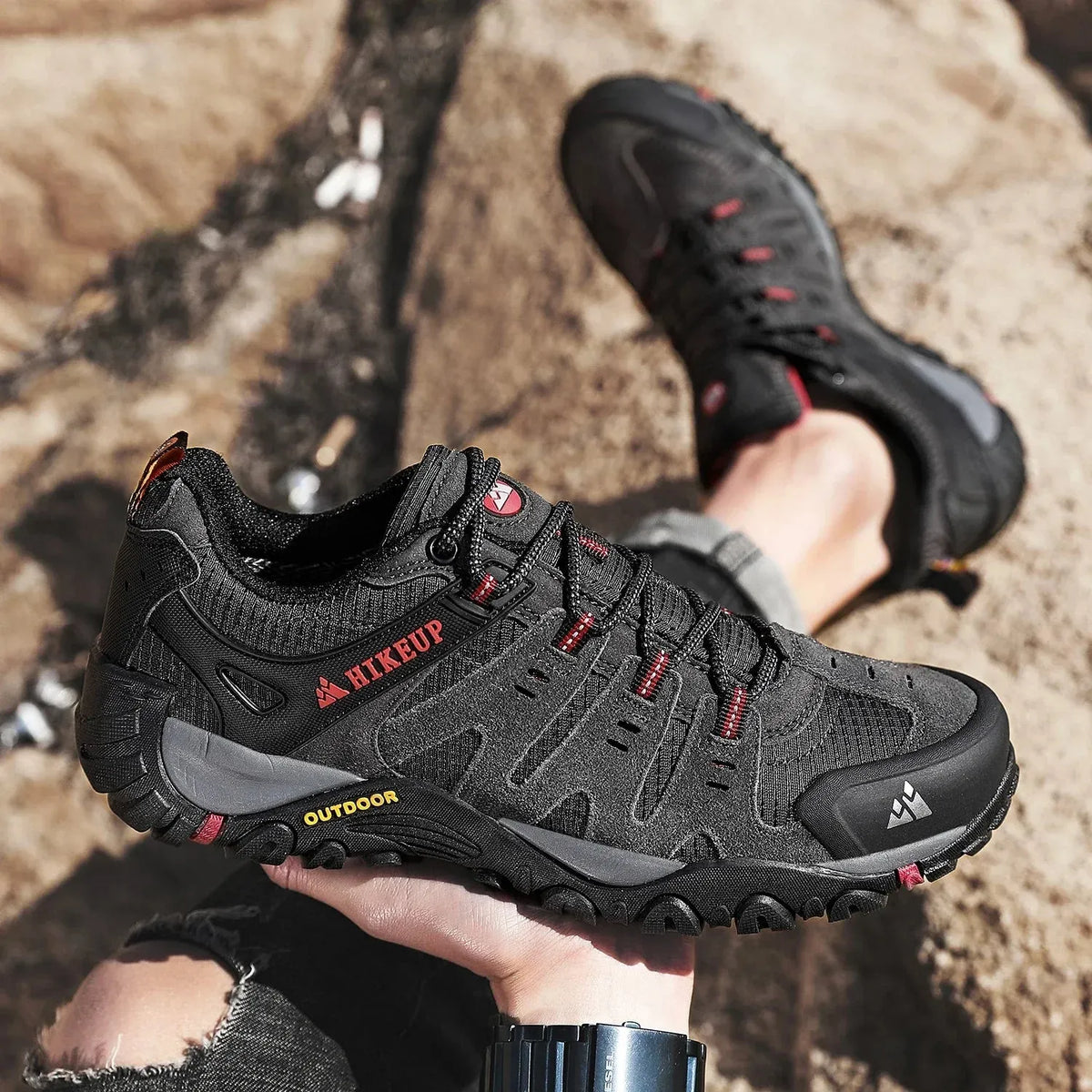 Niedrig Wasserabweisende Wanderschuhe Mit Robuster Sohle Für Herren