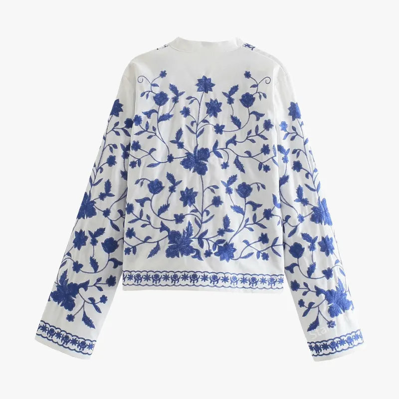 Bohemian Stil Jacke mit Stickerei