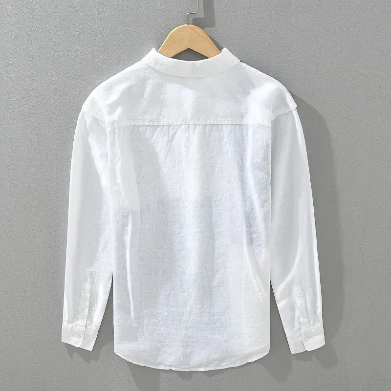Herren Patchwork Leinenhemd – Atmungsaktiv & Stilvoll