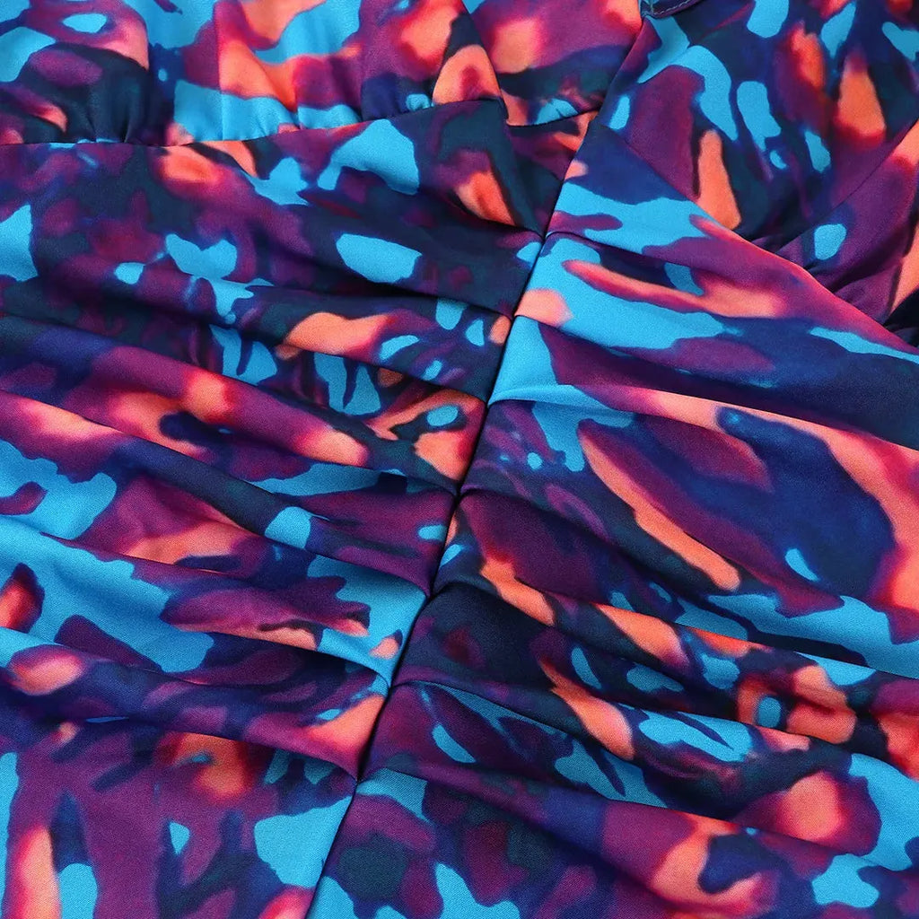 SELINA | Zomerse Maxi Jurk Voor Dames Met Plof Mouwen & Krachtige Kleur