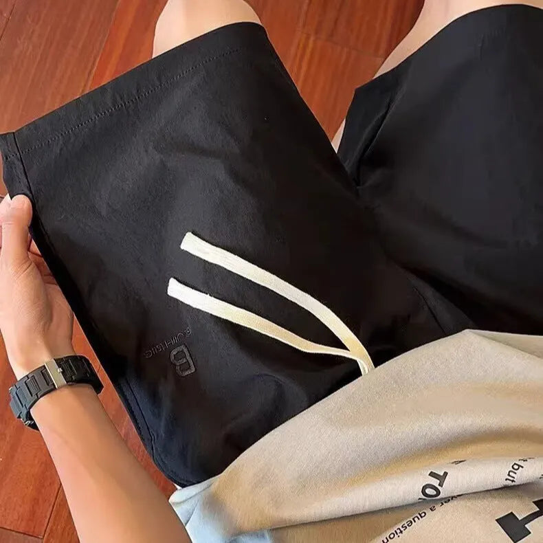 Herren Bequeme Leinen-Shorts mit verstellbarem Kordelzug und seitlichen Taschen