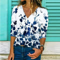Moneloâ„¢ -V-Ausschnitt Lose Bluse Oberteile