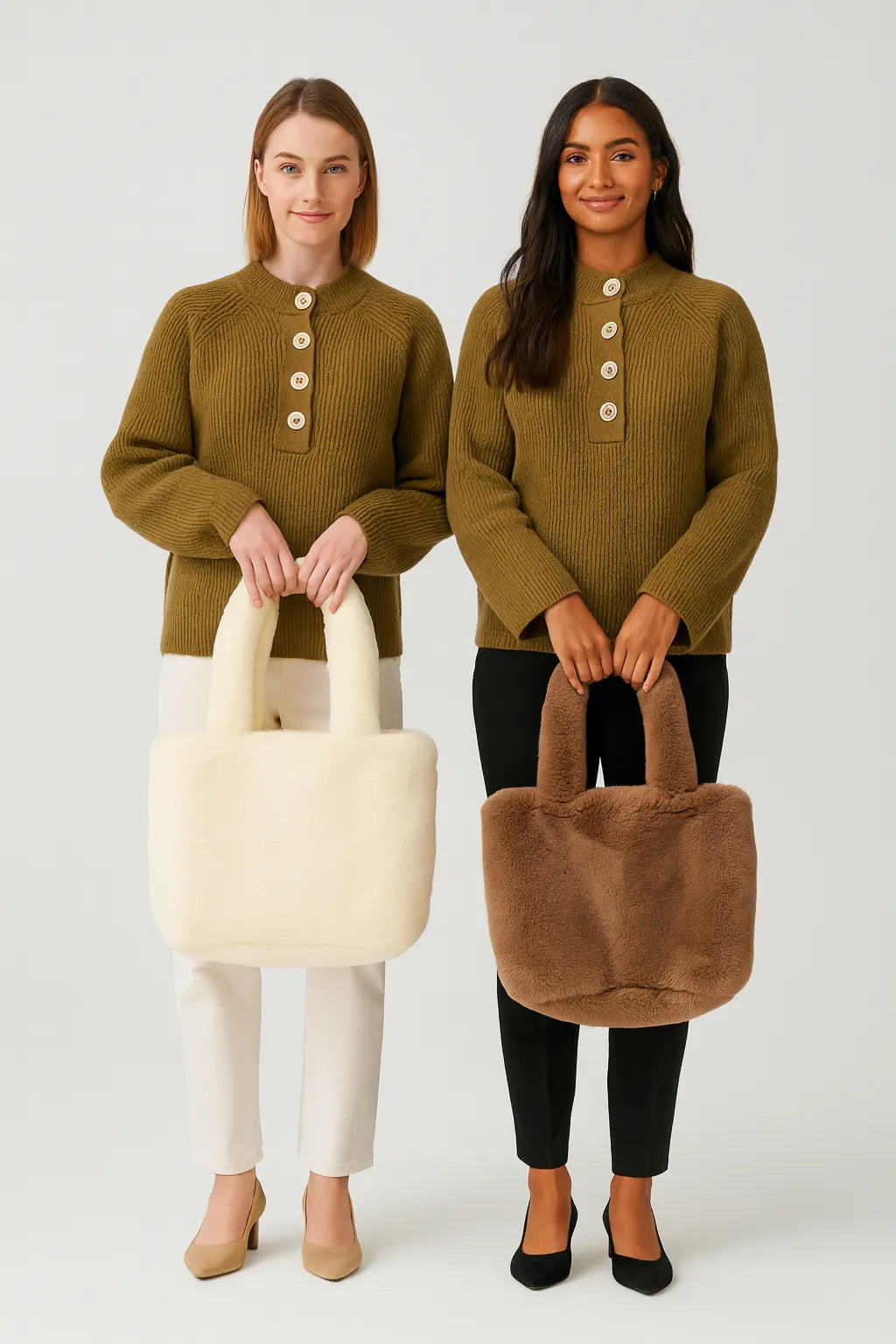 Luxury Women's Faux Fur Shoulder Bag With Spacious Design