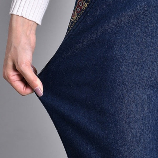 Linda - Jeans med sidelommer og elastik i taljen til kvinder