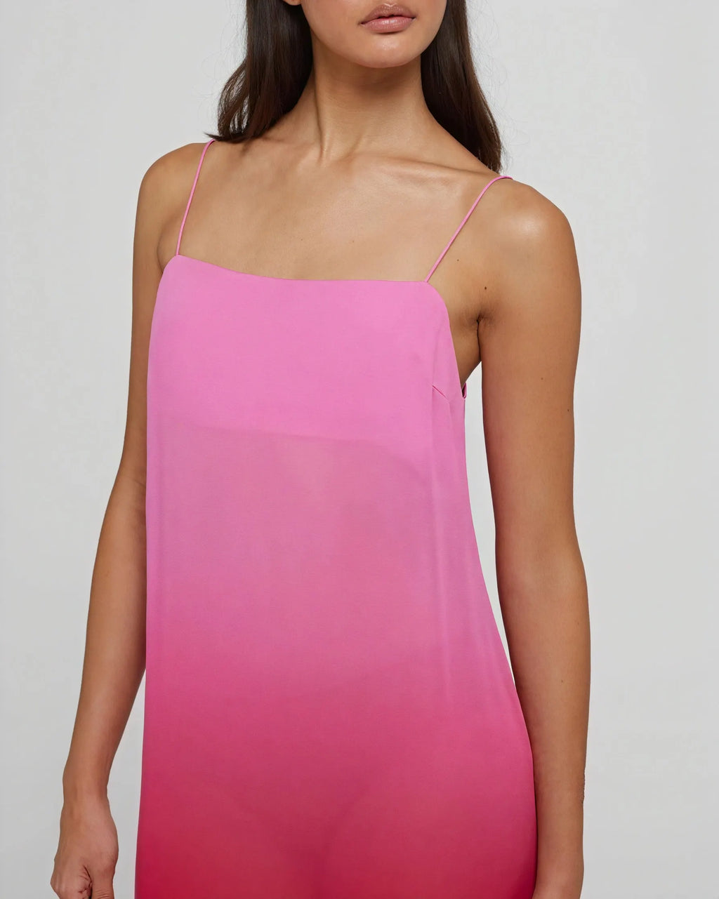 Ombre Maxi-Kleid – Ärmellos mit Spaghettiträgern