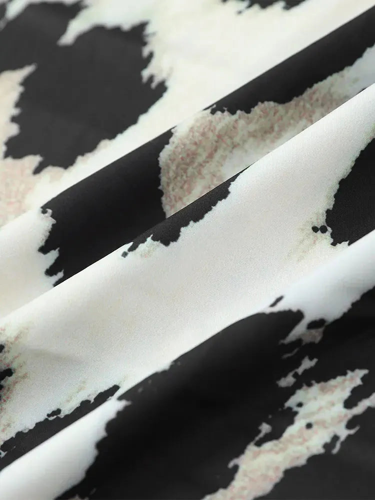 TRACY | Dames Midi-Jurk Met Luipaard Print & Pof Mouwen - Zomers & Stijlvol