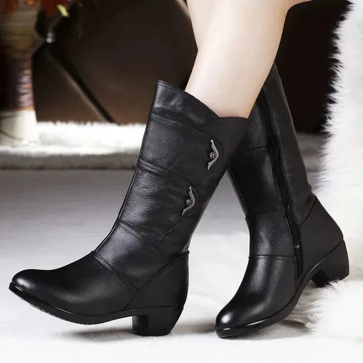 – Winterstiefel aus Leder – Damen