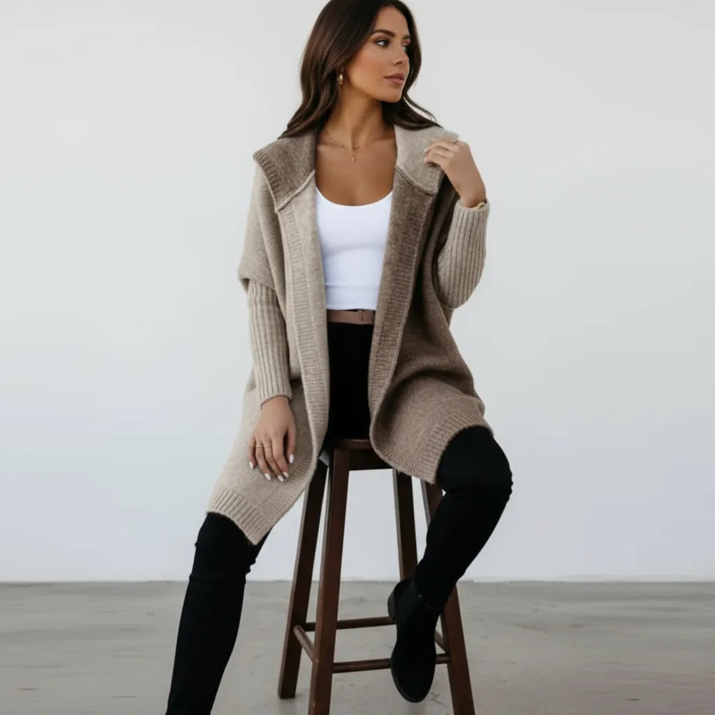 Alma Zeitlose Lange Strickjacke
