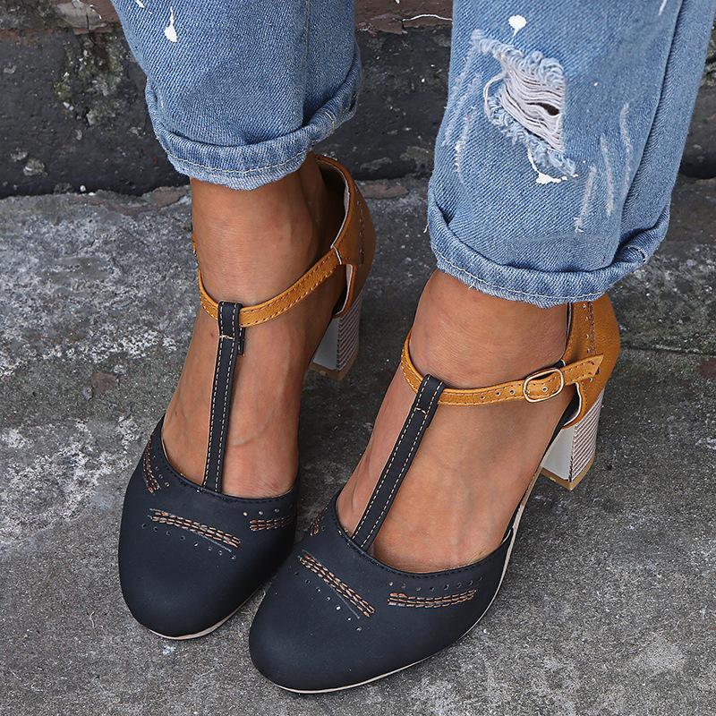Large Size Thick and Suede Wild High Heel Sandals Women