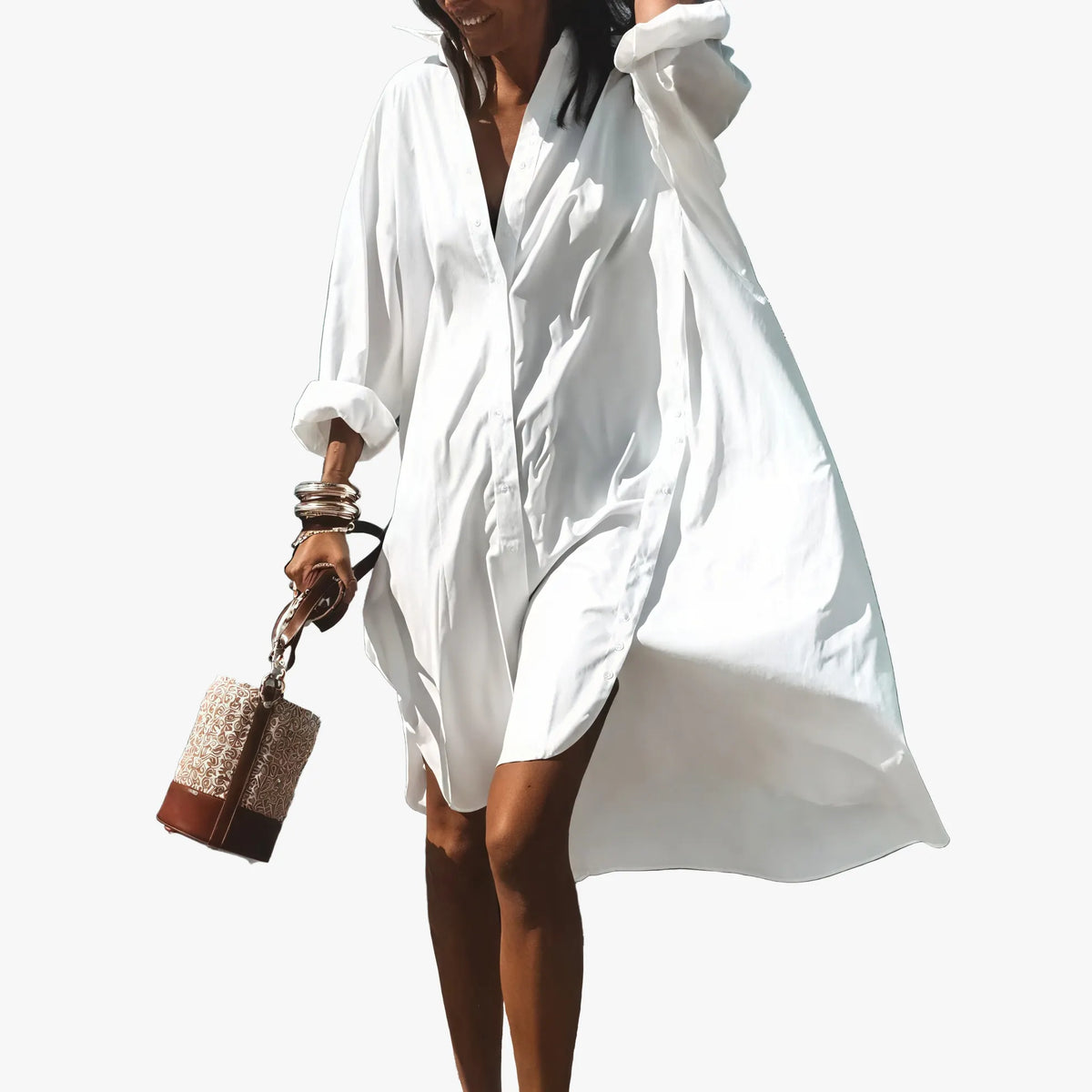 Oversized Sommerkleid mit Knopfleiste