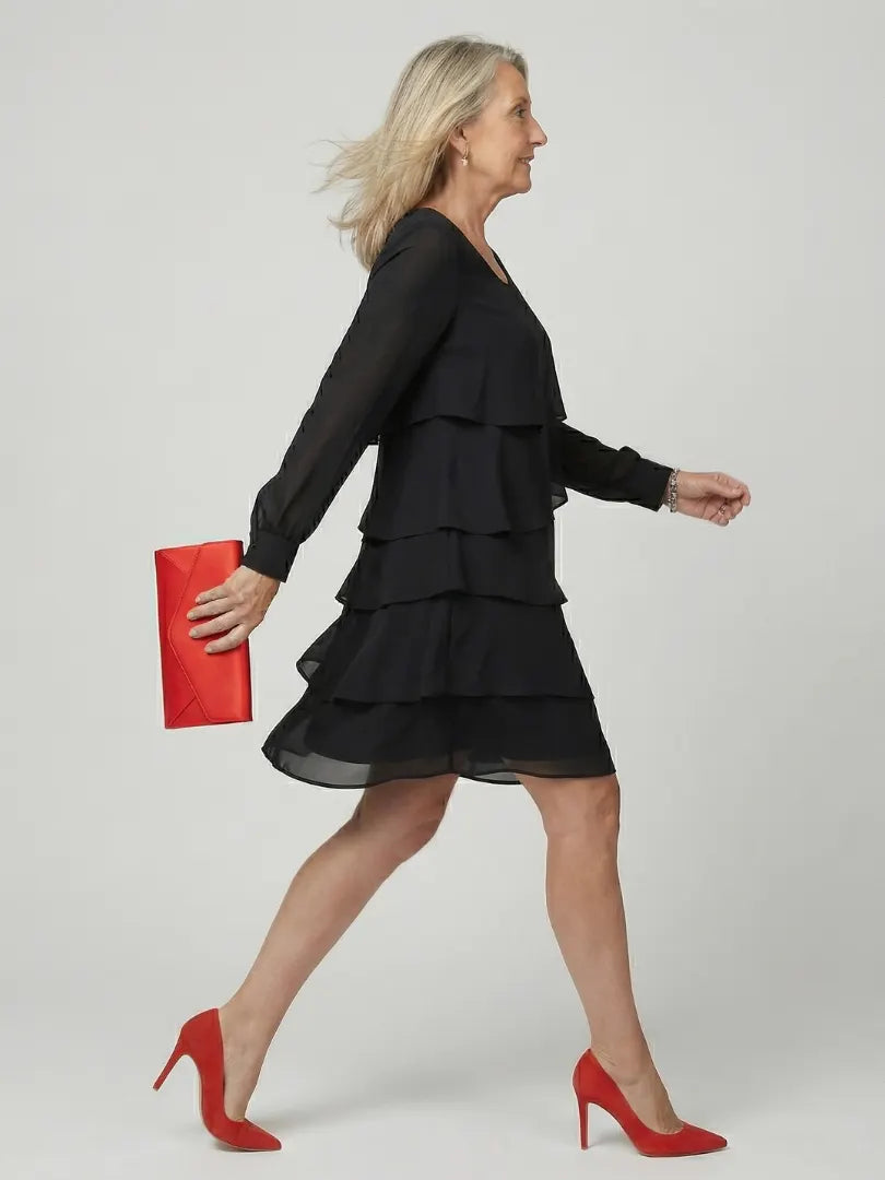 Kirax | Clean Layered Knee Length Dress