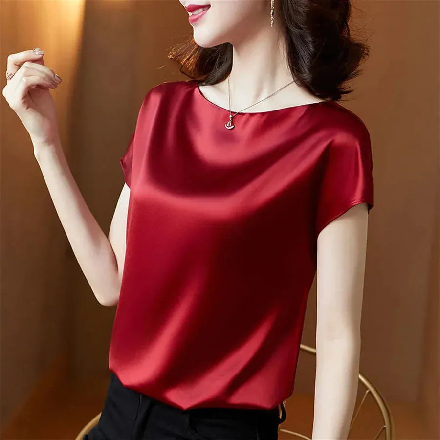 Sommerbluse aus Satin