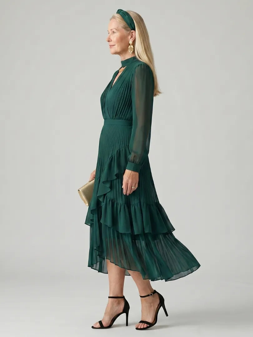 Aris | Fluid Drape Midi Dress