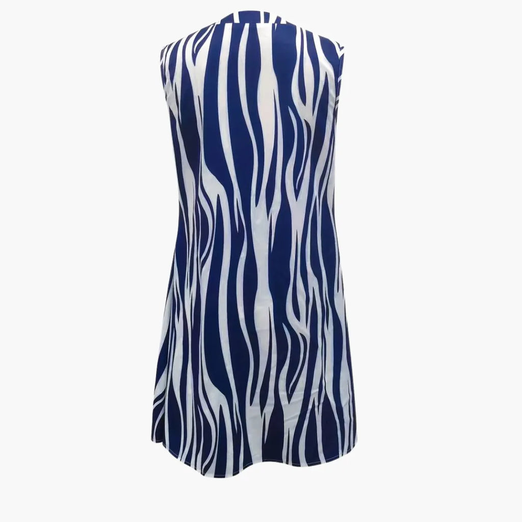 Womenâs Mini Dress with Sleeveless Design and Striped Pattern