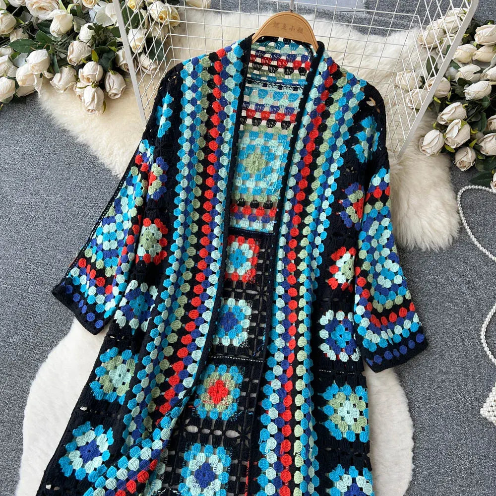 Silvia - Farverig strikket cardigan