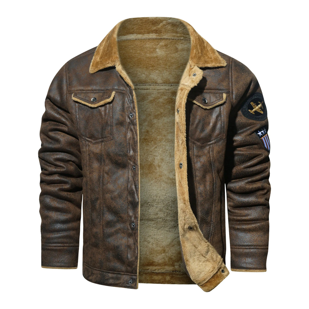 Leder Pilotenjacke mit Weicher FÃ¼tterung Marinus