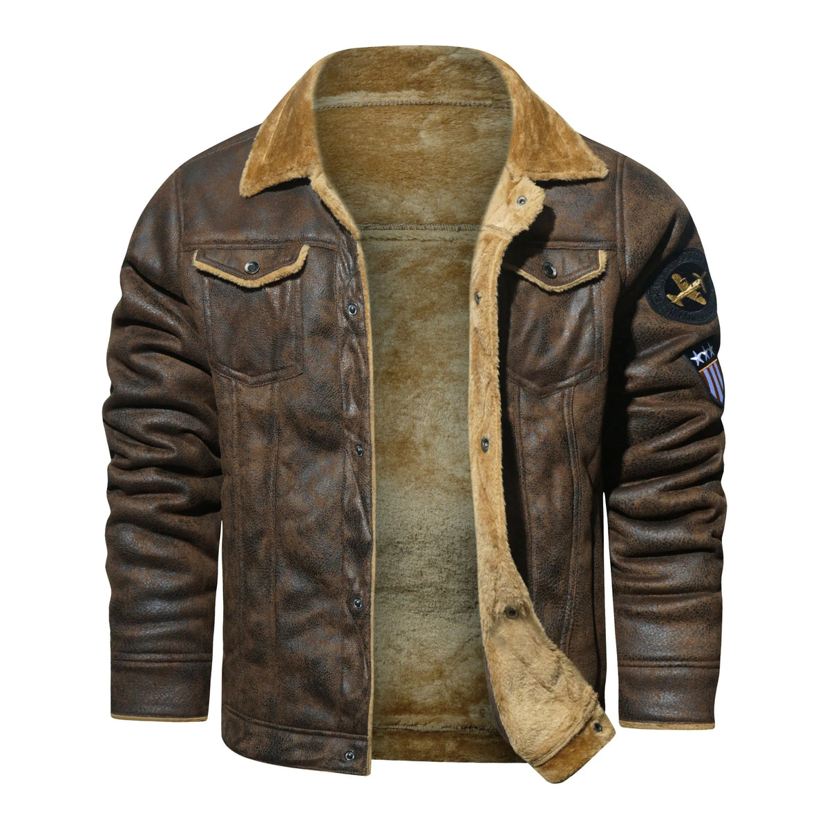 Leder Pilotenjacke mit Weicher FÃ¼tterung Marinus