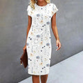 Abella | Elegant Midi Dress with Floral Print