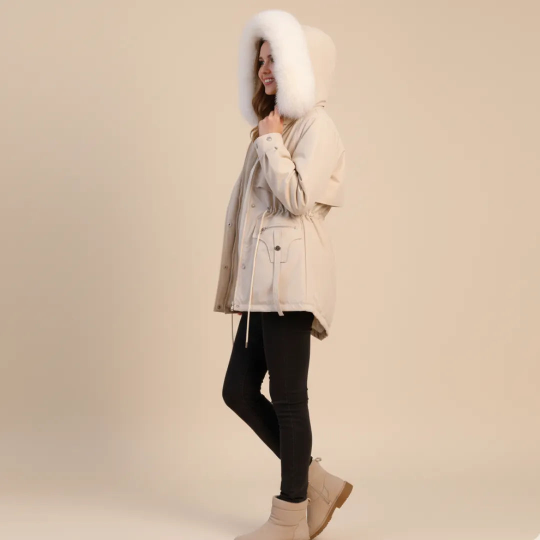 Luxe Dames Winterjas Met Capuchon En Ceintuur | Ultieme Warmte, Bescherming & Chic Silhouet