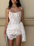 Elegance Spitze Korsett Minikleid