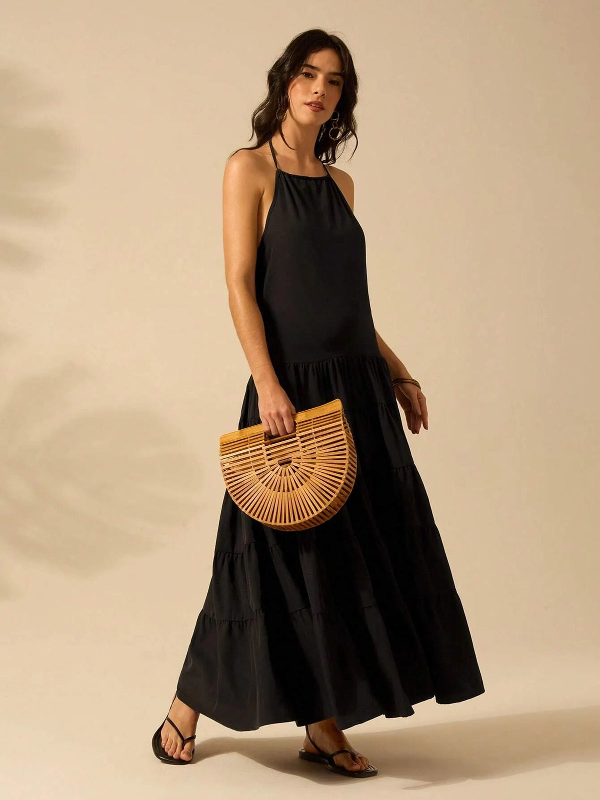 Vestido Feminino Longo PanamÃ¡ Preto