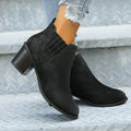 Stiefeletten mit Absatz - Schwarze Stiefeletten mit Absatz - Stiefeletten mit Absatz