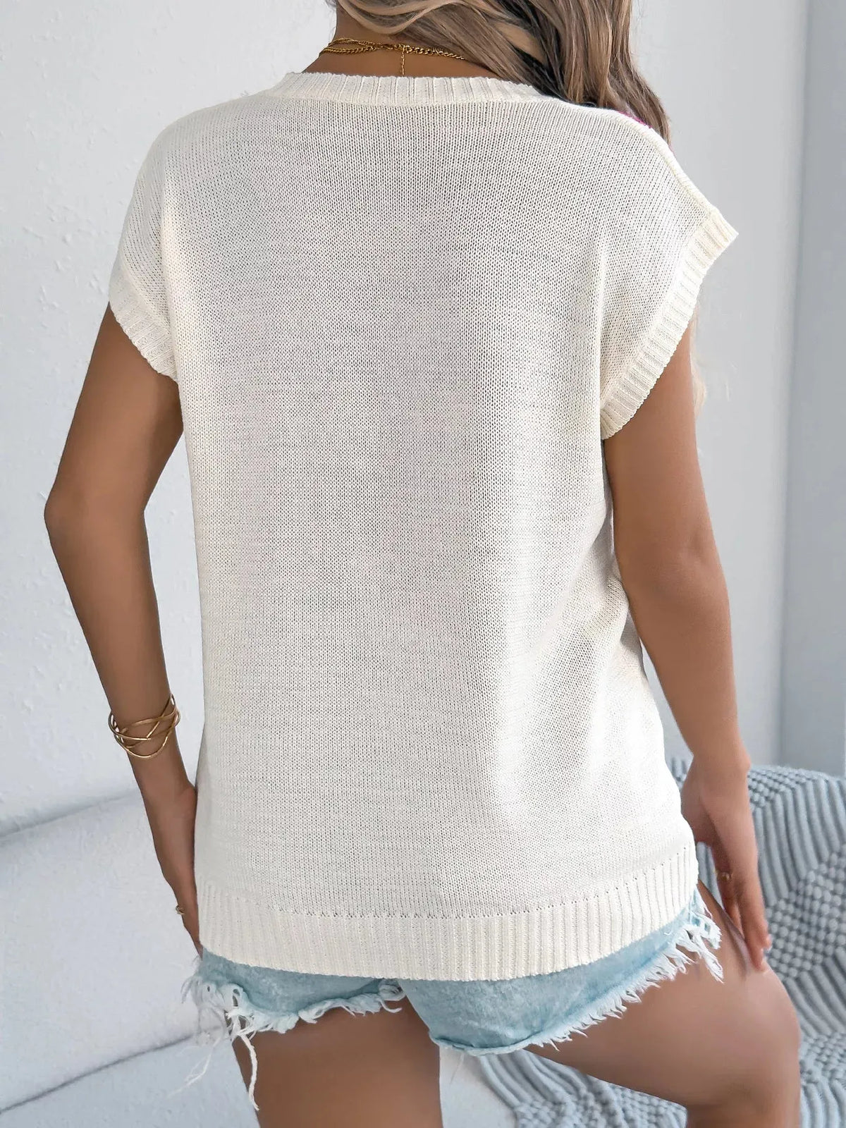 Flower Round Neck Sweater