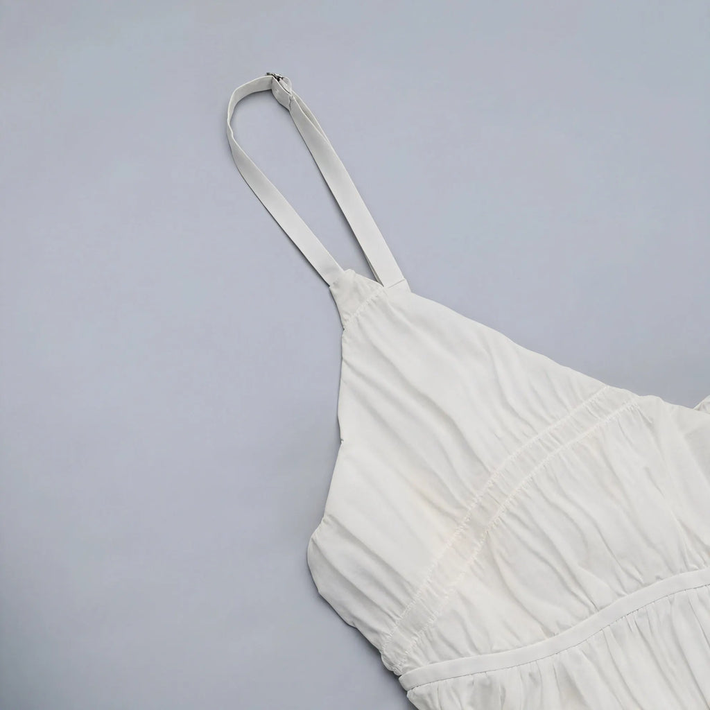 Plissiertes Maxi-Kleid mit Spaghettiträgern