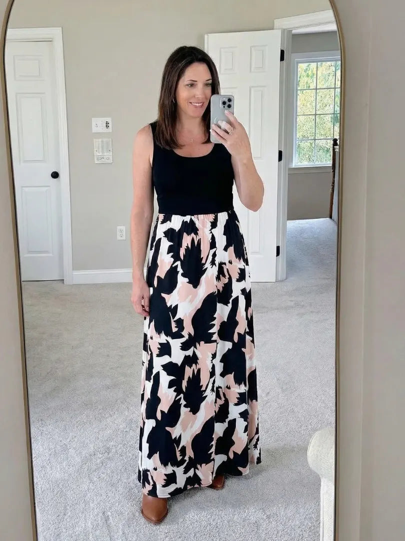 ZÃ©phira | Sleeveless Scoop Neck Printed Maxi Dress