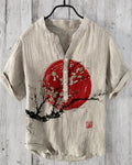 Japanisches Hemd Aus Leinenmix