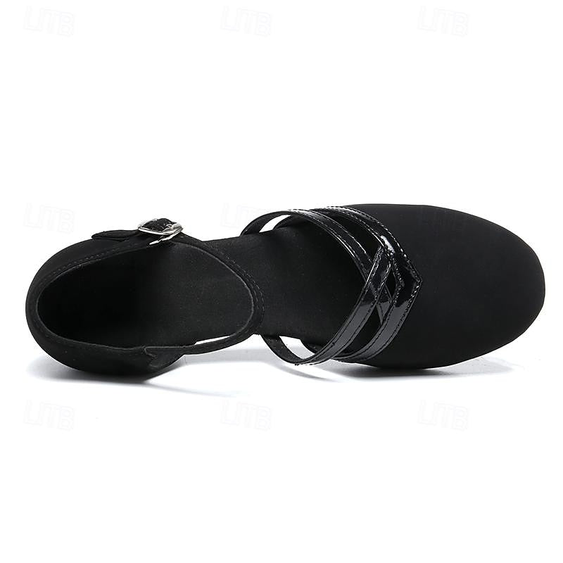 Moderne Tanzschuhe für Damen - Schwarz - Hochwertiges Wildleder