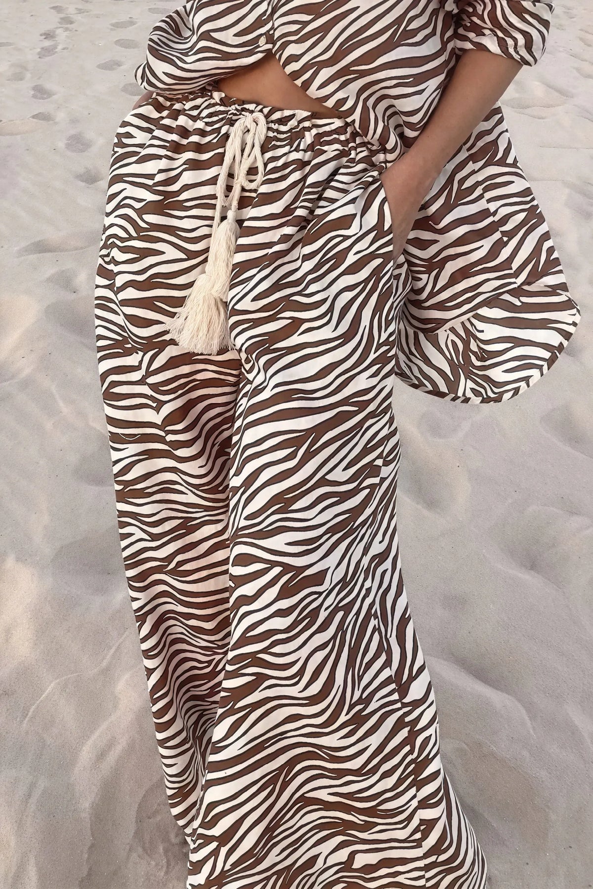 Bohemian Ensemble mit Zebra-Print
