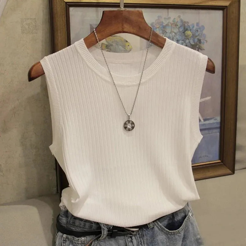 Blusa Feminina Regata Americana Canelada