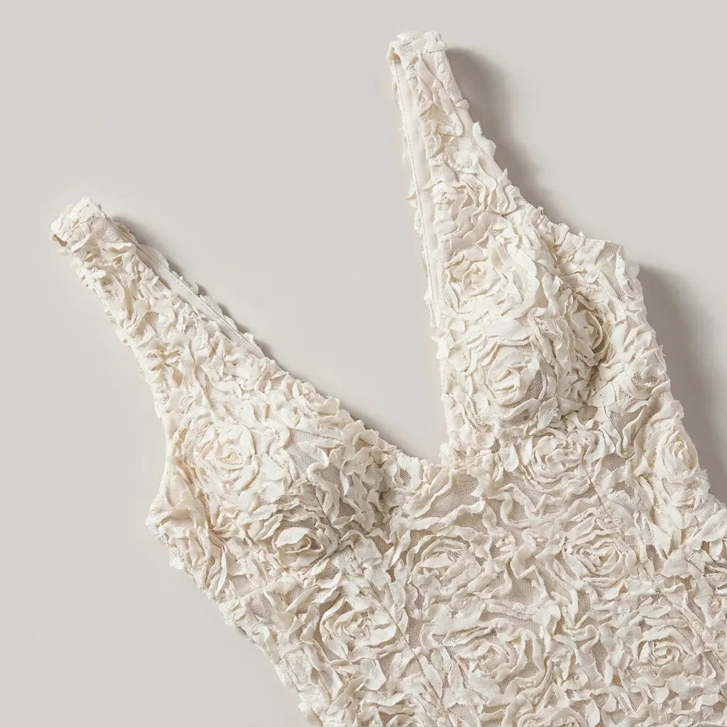 Damen Midikleid aus Spitze mit breiten Trägern für elegante Anlässe